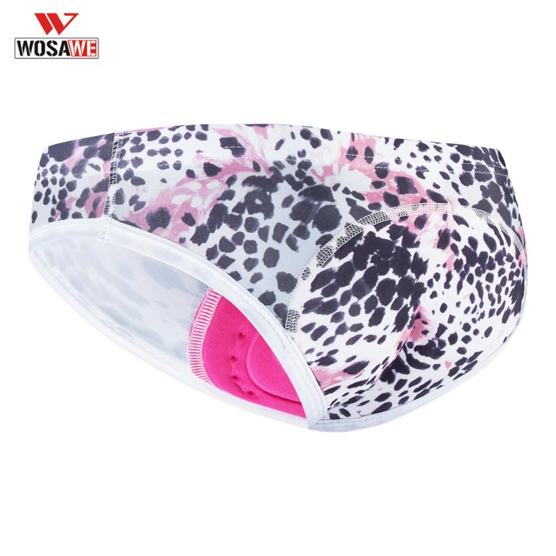 

WOSAWE Women Cycling Shorts 5D GEL Padded Panties Leopard Print Mountain bike shorts Breathable Underwear Pink MTB, Bl116-r