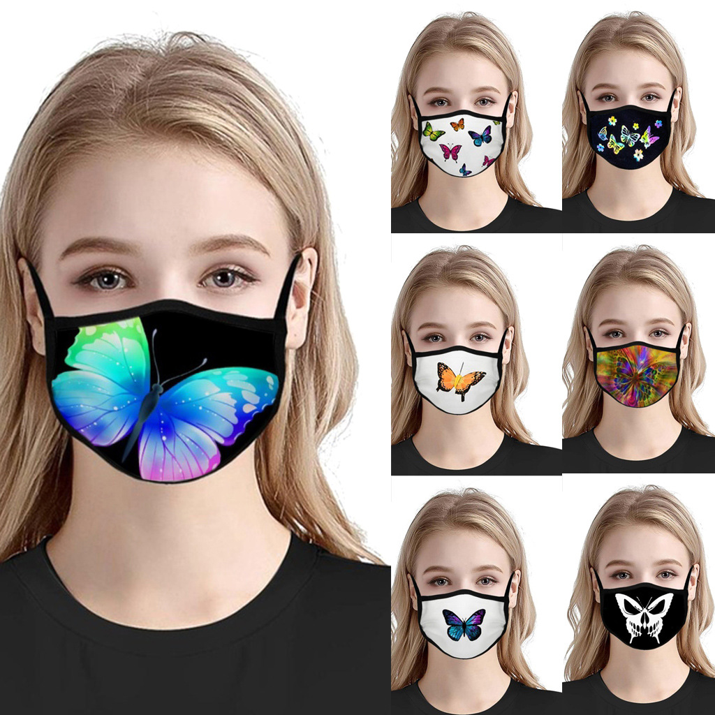 

Reused Be Breathable Washed Mask 7 Style Outdoor Dustproof Design Mask Pattern Can Face Butterfly And XD23595 Qqmcl