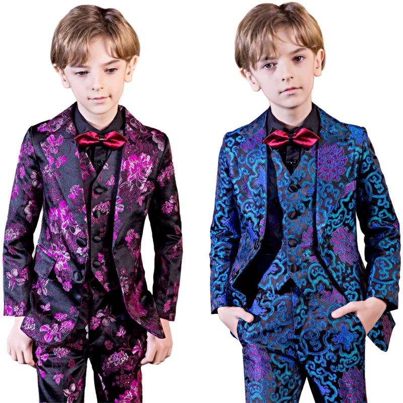 

YuanLu 5PCS Blazer Kids Suit For Boy Formal Costume Outfit Baby Clothes British Style For Party Wedding Prince