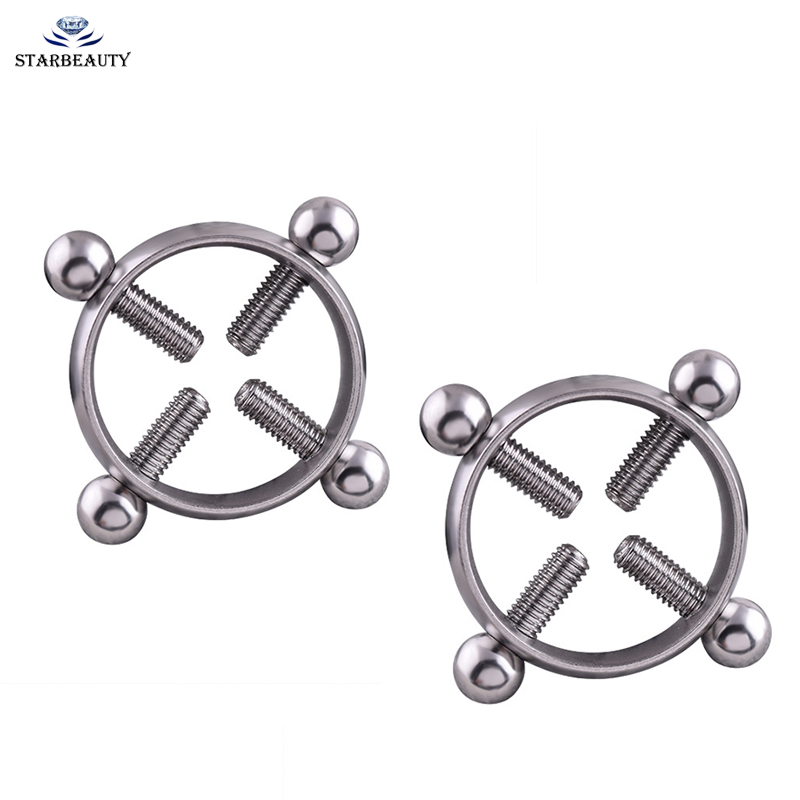 1Pcs rondes en acier inoxydable non Piercing Nipple Bague Bouclier Body Piercing Jewelry
