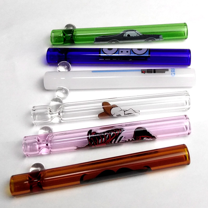 

Smoke Pipe Concentrate Taster Pipe Glass Pipes Tobacco Spoon Cheap Glass One Hitter Pipe Heavy Mix Color Free Shipping