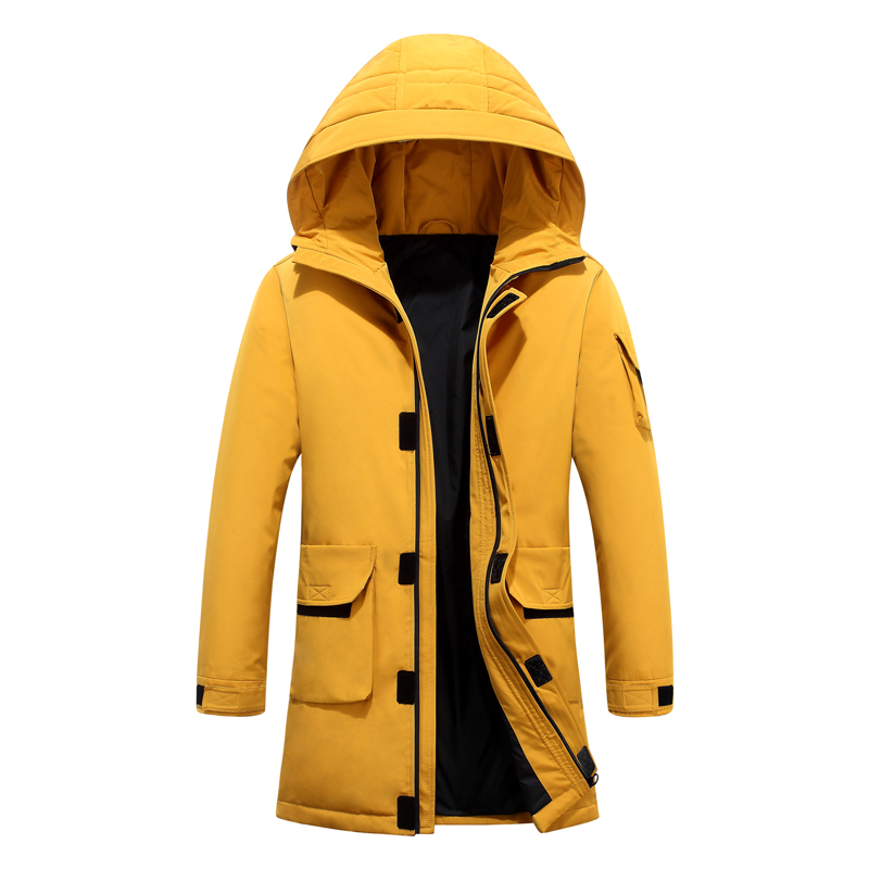 

New Winter Warm Mens Long Down Jacket And Coat 90% White Duck Down Winter Jacket Mens Quality Thick Large Size M-3XL, Gray