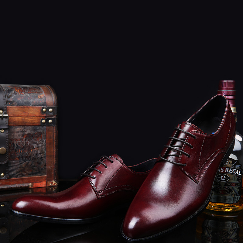 

Men's Leather Shoes Lace-up Leather Single Shoes Formal Wear Genuine Leather Fashion Man Shoes Fashion Oxfords Chaussure Homme, Mint green