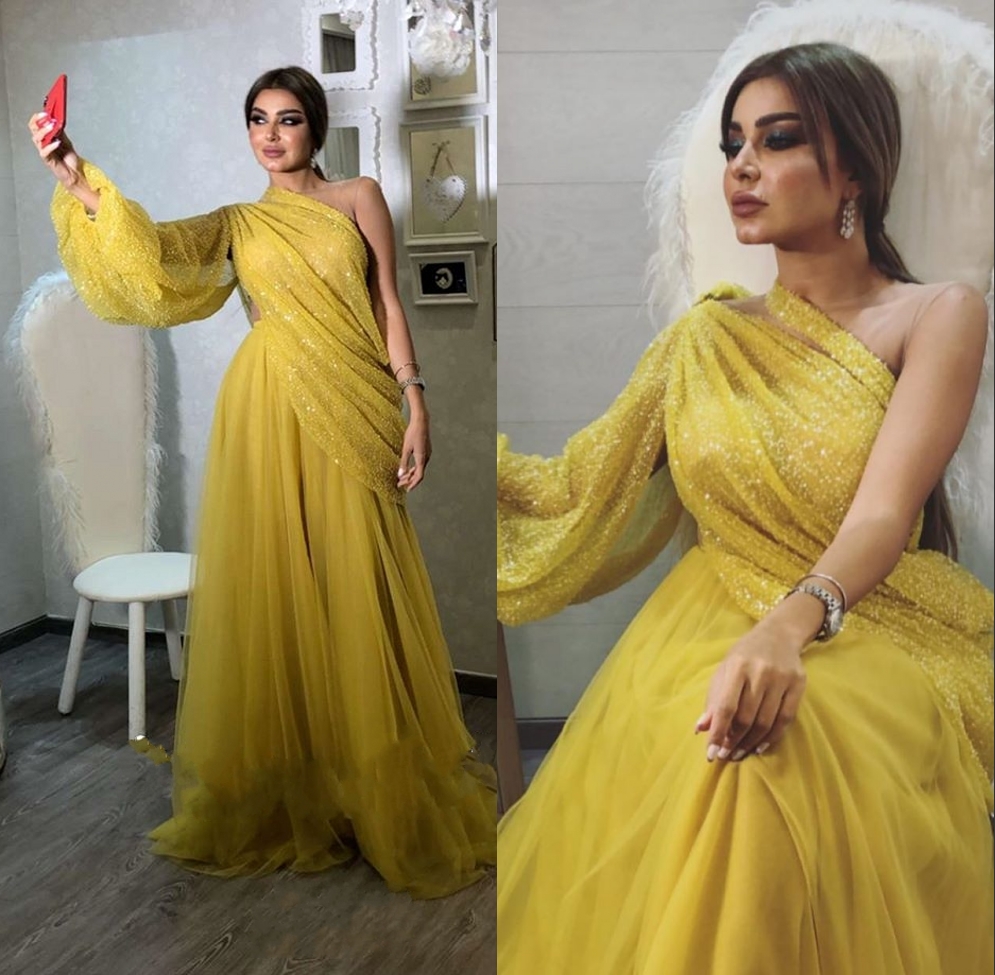 

Elegant Yellow Evening Dresses 2020 Long Sleeve Sequined Evening Gowns Formal Wear Plus Size Party Dress Abendkleider robe de soiree, Dark green