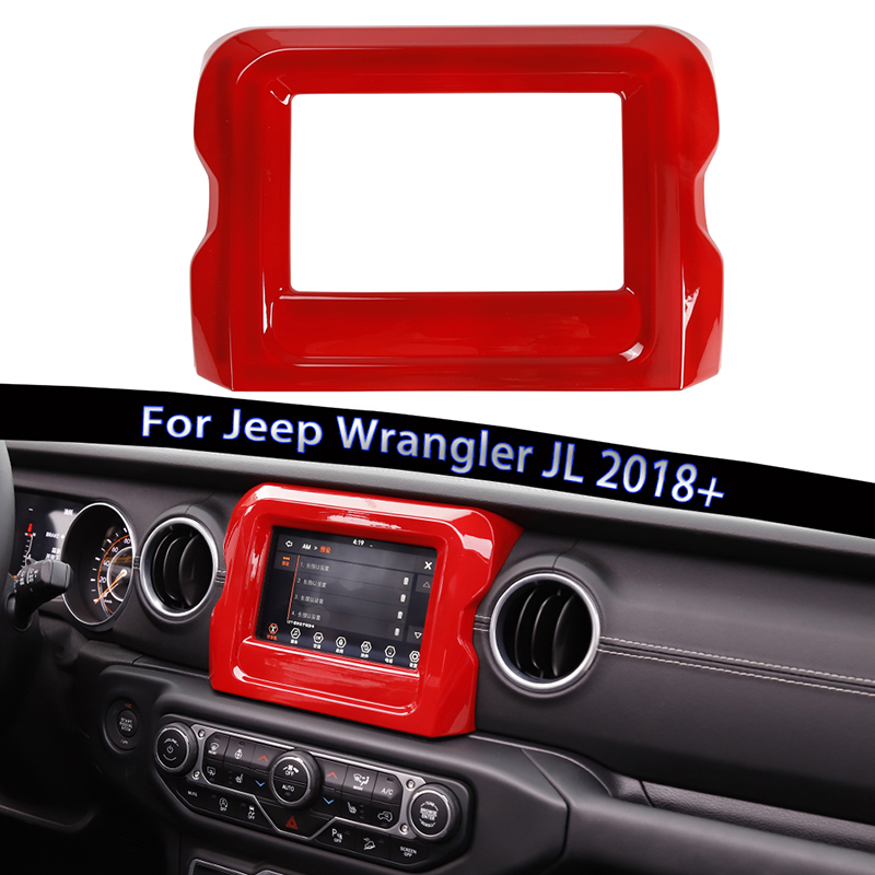 

Red GBS Decorative Ring Navigation Screen Decoration Cover For Jeep Wrangler JL 2018 Factory Outlet High Quatlity Auto Internal Accessories