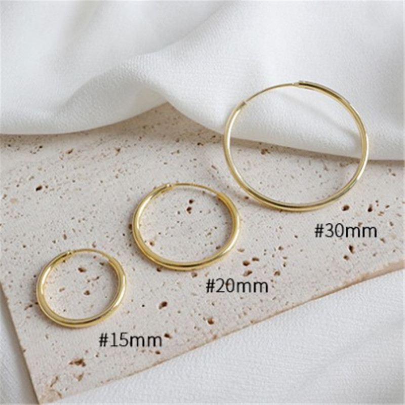 

100% 925 Sterling Silver Hoop Earring For Women New Simple 1.8 Thickness 15/20/30mm Round Circle Earring Female Hoop Fine Jewelry