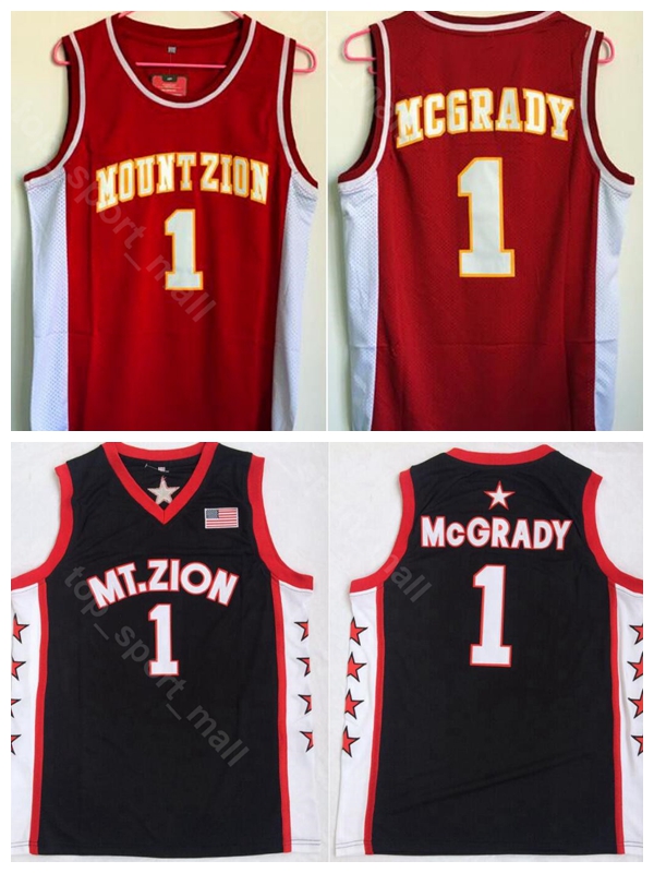 

Tracy McGrady 1 MT.ZION Jerseys Men College Basketball Wildcats Mountzion T-Mac Jersey High School All Stitched Team Color Red Black