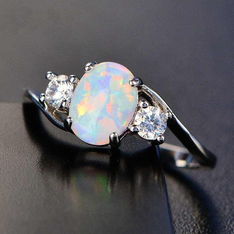 

Opal Ring Ornaments Lovers Ring Hand Decorate Ring Woman