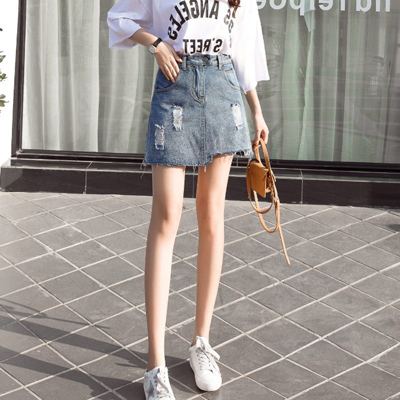 

Lake Blue Female Fashion Tall Waist Bust Skirts Pants ShuHua276