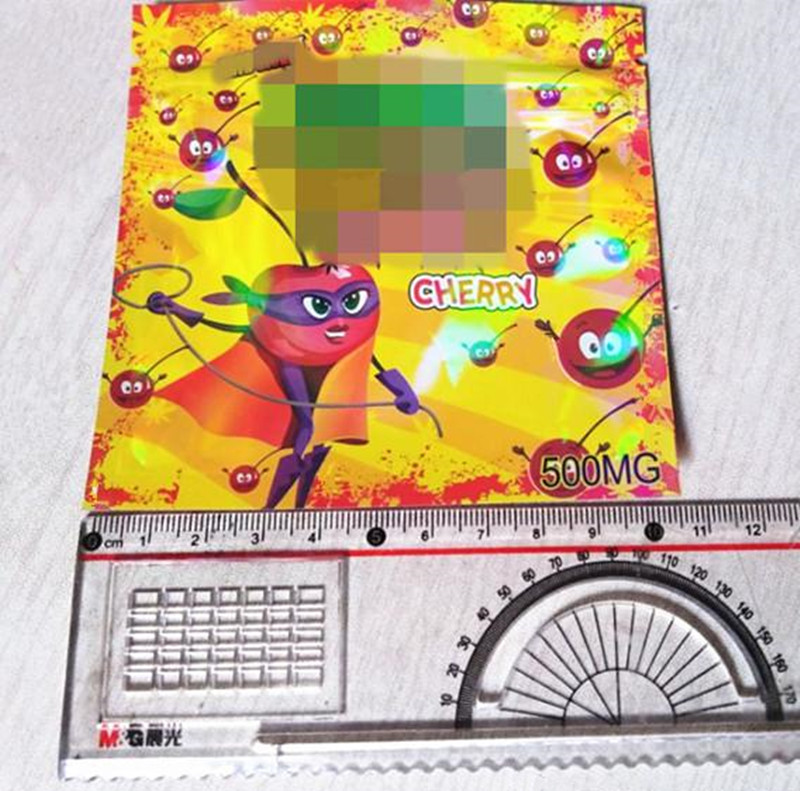 

2020 Newest gummy mylar bag 500mg edible plastic packaging bag resealable smell proof bags custom print logo