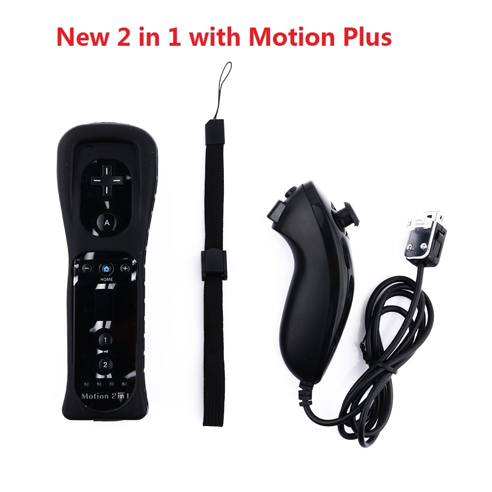 

New 2 in 1 Wireless Remote Gamepad Controller for Wii and Wii U Built-in Motion Plus Nintend Nunchuck Controle Joystick Joypad T191227