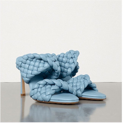 

Summer Fashion women shoes high heels Open pointed toe Sandal sliders Weave sliders Wedding women pumps Dress Shoes, Orange