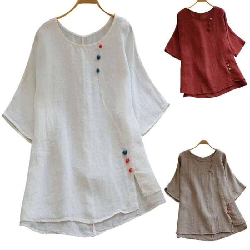 

Plus Size Women Loose Plain Tops Ladies Short Sleeve Linen Tunic Shirt Tee Female Sleeveless Chemise Summer Tee Shirts, Khaki