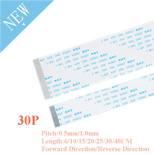 5Pcs AWM 20624 80 C 60 V VW-1 40 PIN 0.5 PASSO 300 mm FFC Flessibile Cavo Piatto SW
