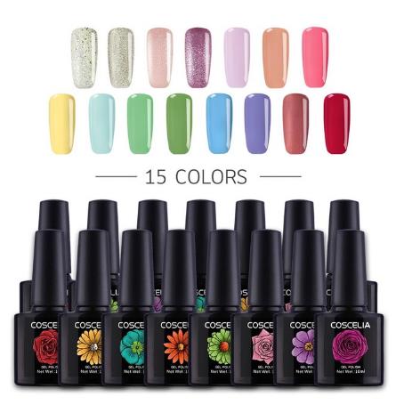 

10ml 15pcs/Set UV Gel Nail Polish Kit Nail Art Set Semi Permanent Varnish Polish UV Gel Gellack 80 Colors Gel For Nail