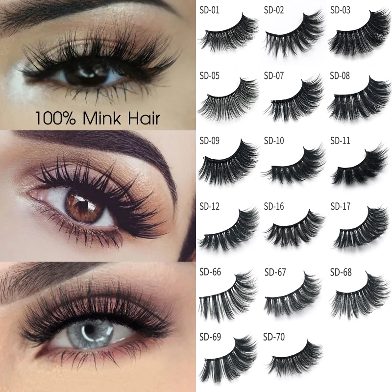 

Milk Eyelash 17 styles Selling 1pair/lot 100% Real Siberian 3D Strip False Eyelash Long Individual Eyelashes 3D Full Lashes Extension