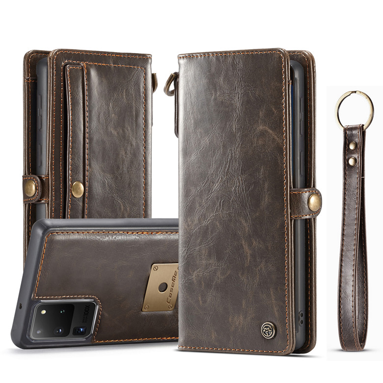 

For Samsung Galaxy S21 S20 S10 Note10 20 Luxury Leather Magnetic 2in1 Detachable Phone Case with Card Slots For iPhone 12 11 Pro X XS XR 8 7, Black