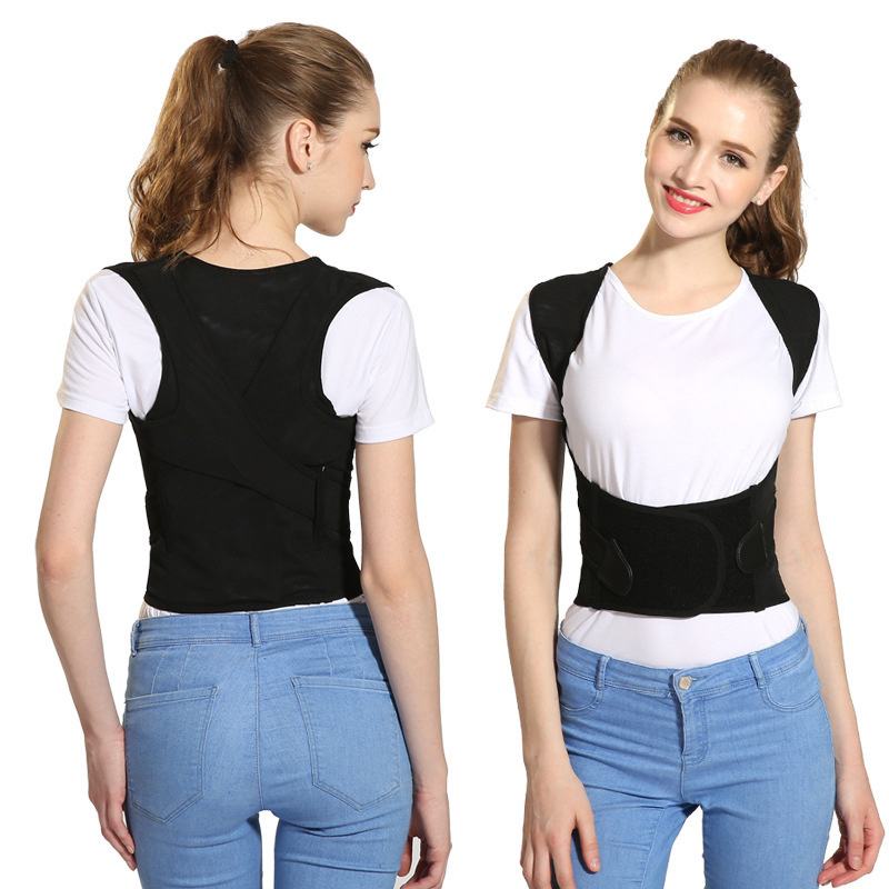

Posture Corrector Back Brace Adjustable Posture Brace for Upper Back Shoulder Pain Relief Trainer Spine Support, 003 black