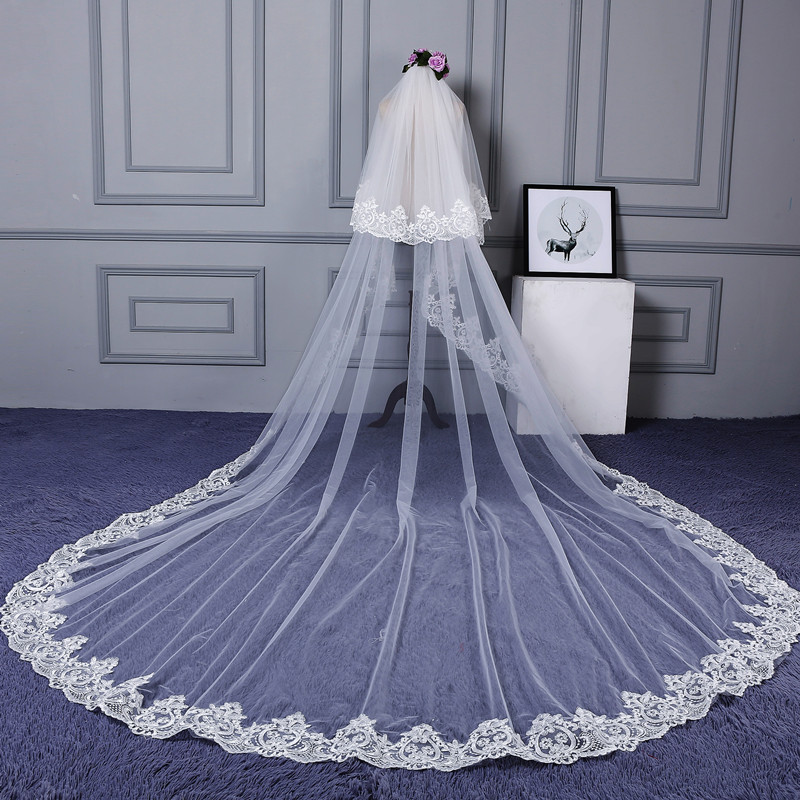 

Best Selling Real Image Butterfly Bridal Veils White Sheer Tulle One Layer Long Veil With Free Comb Wedding Veil
