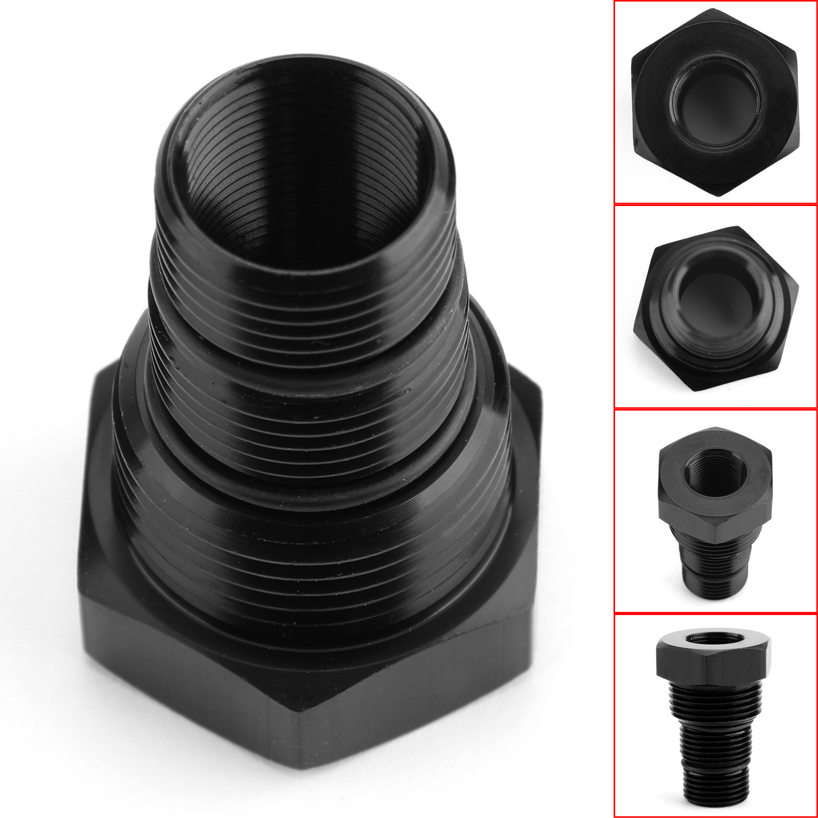 

Areyourshop Car 1PC Oil Filter Adapter 5/8-24 to 3/4-16&13/16-16&3/4NPT Threaded Black Aluminum Car Auto Accessories Parts
