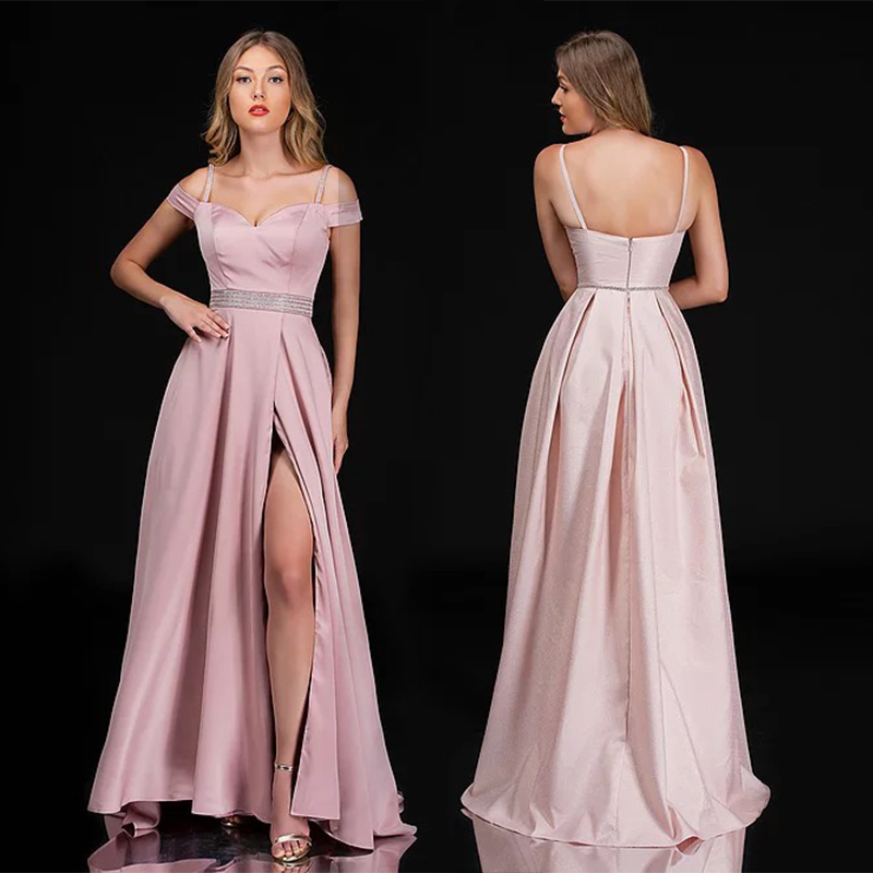 

Modest Elegant Nina Canacci A Line Prom Dress Spaghetti Sleeveless Split Sequins Party Dress Sweep Train robes de soirée, Same as picture