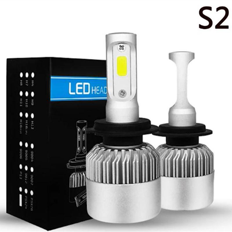 

2Pcs LED Auto Car Headlight H4 LED H7 H11 H8 9005 HB3 9006 HB4 H13 9004 9007 COB S2 72W Car Headlight Bulb 8000LM 6500K