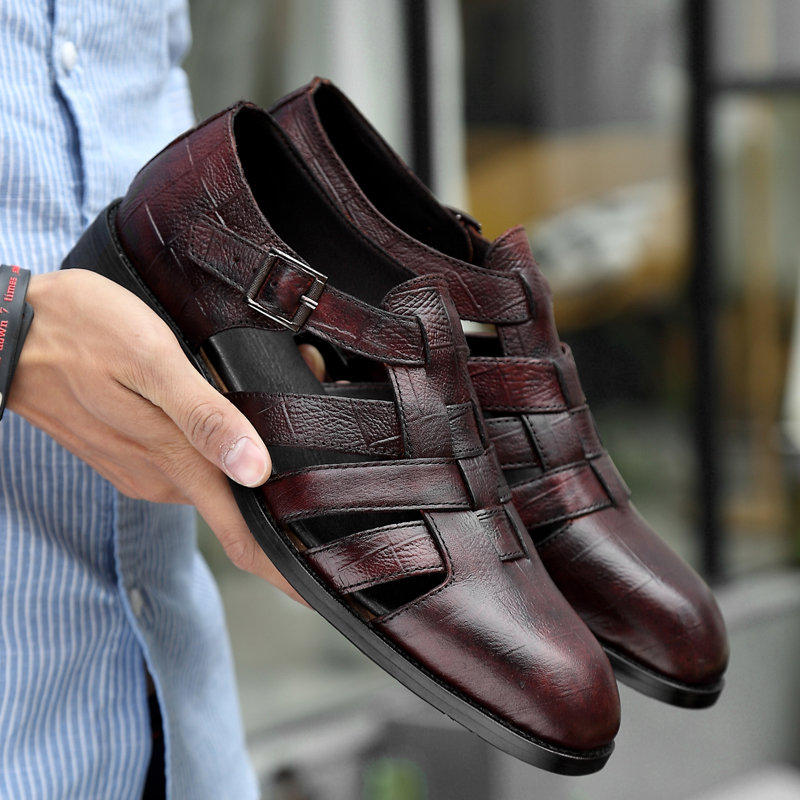 Italian Style Fashion Genuine Leather Sandals For Men Business Dress