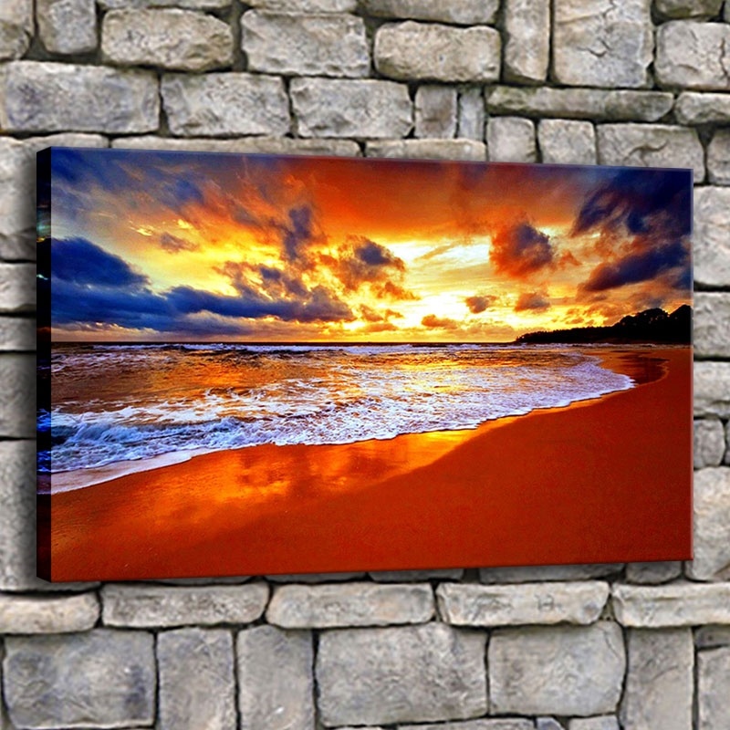 Download Sonnenuntergang strand segeltuchwandkunst Desktop Wallpaper Free
