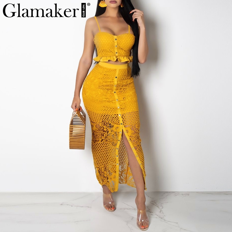 yellow lace bodycon dress