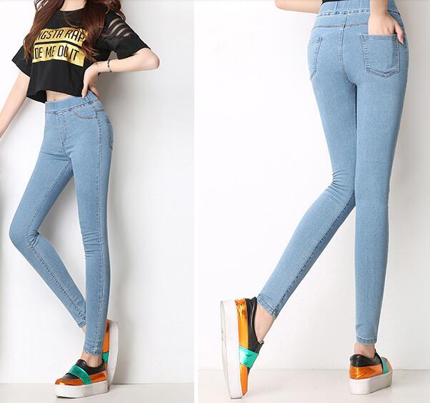 

Mom High Waist Vintage Washed Denim Skinny Slim Pencil Pants Jeans For Women Elastic Stretch Trousers Female Big Plus Size, Black