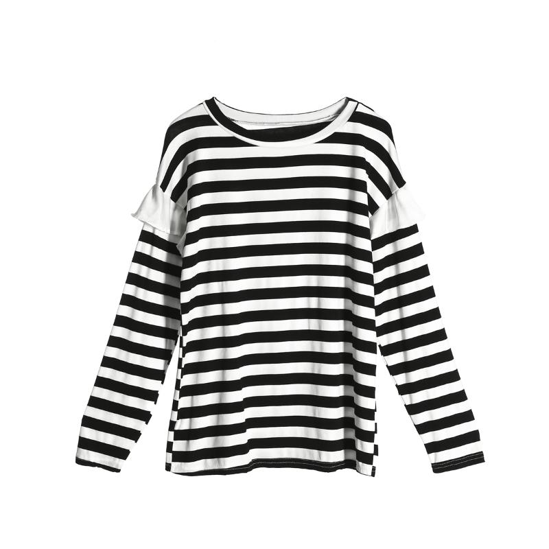 

Womens Ruffle Long Sleeve Pullover Loose Sweater Coat Jumper Tops Sweatshirt UK, Black