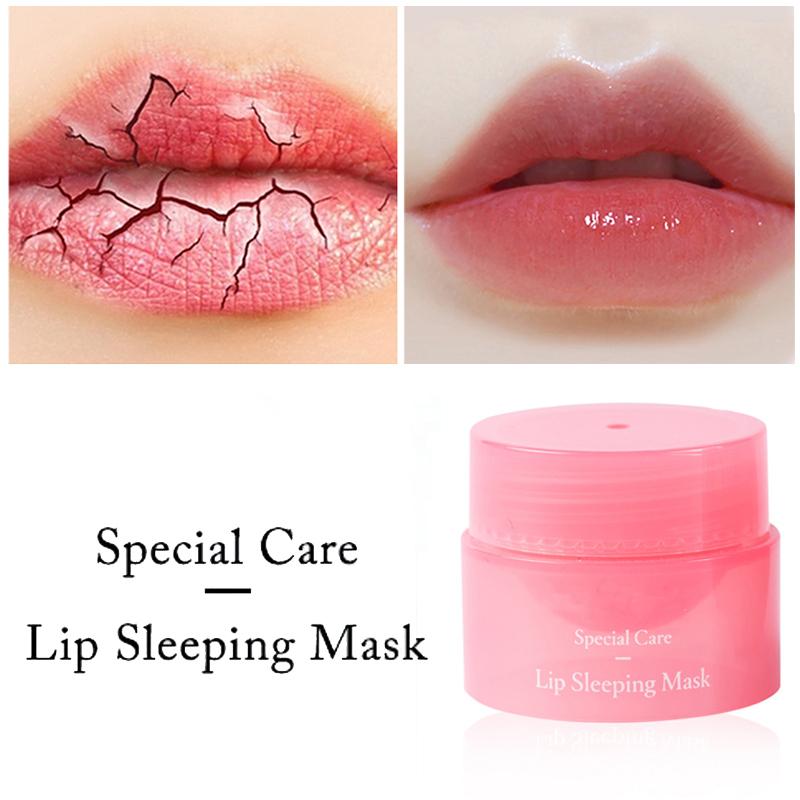 

Hot Korea Lip Sleeping Mask Night Sleep Maintenance Moistened Lip Balm The Pink Lips Bleaching Cream Nourish Protect Lips Care 3G