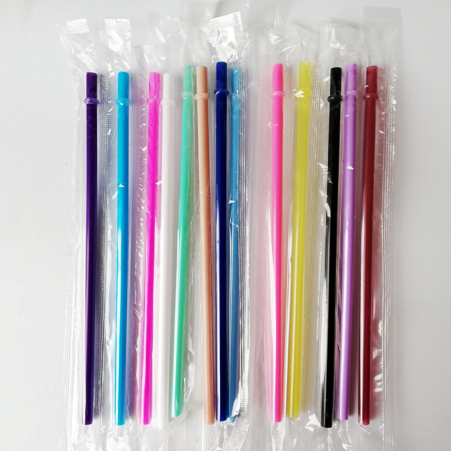 

9.5in PP straw Straight Reusable Colored Drinking Tools 240 * 7mm Colorful Solid color Party Wedding Supplies