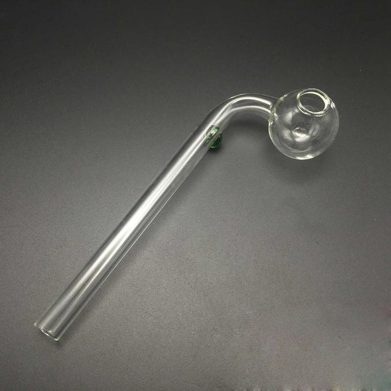 

14cm Curved Glass Oil burners Glass Bong Water Pipes with different colored glass balancer for smoking G2