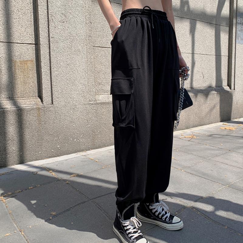 

Casual Overalls Women Casual Jogging Pants Black High Waist Loose Pants Korean street fashion Women' Slacks trousers 2020