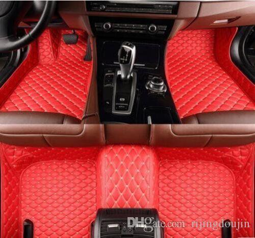2013-2018 Luxury Leather Waterproof Anti-Skid Full Coverage Liner Front & Rear Mat//Set red Custom Car Floor Mats for Nissan Altima 2008-2012