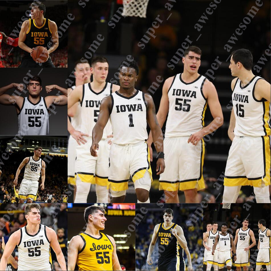

CUSTOM Iowa Basketball Jersey Luka Garza Joe Wieskamp CJ Fredrick Bohannon Ryan Kriener Joe Toussaint Connor McCaffery Jack Nunge, White