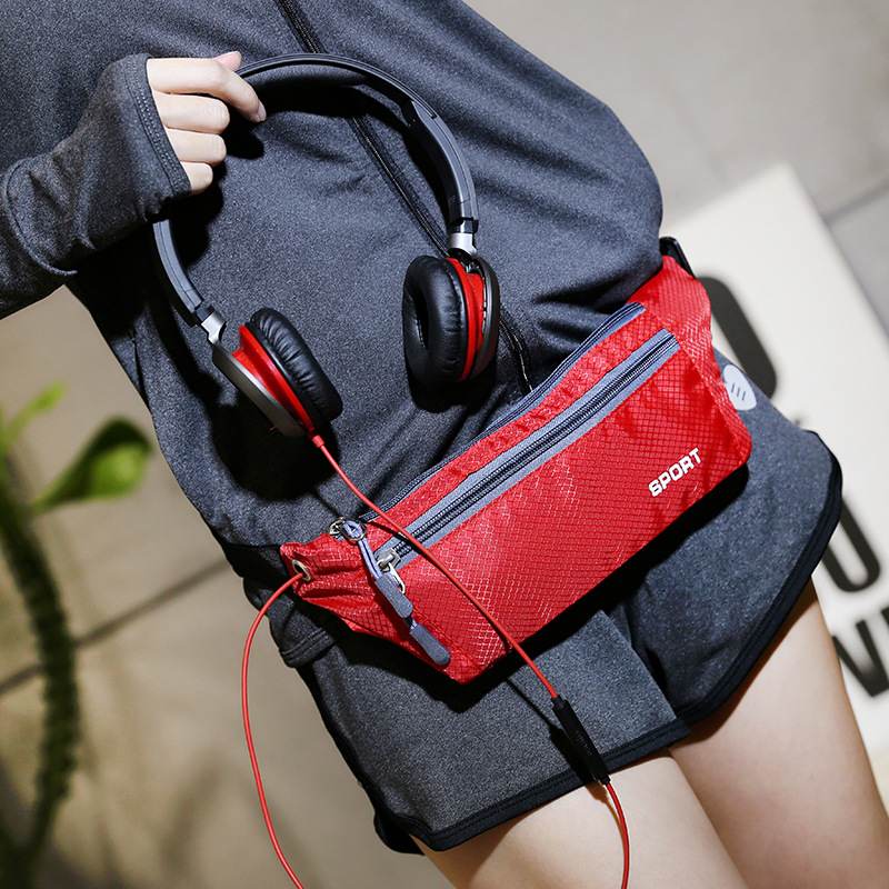 

New Fashion Sports Running Chest Bag Casual Outdoor Unisex Waist Pack Fitness Waterproof Nylon Jogging Waist Bag Shoulder, Red