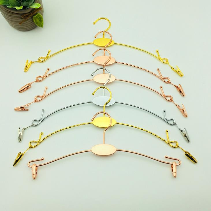 

300pcs Colored Metal Lingerie Hanger With Clip , Bra Hanger and Underwear Briefs Underpant Display Hangers SN604