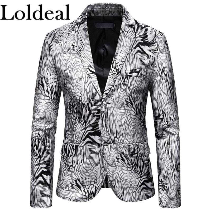 

Loldeal Men' Golden Single Breasted 2 Button Sport Coat Blazers, Gold