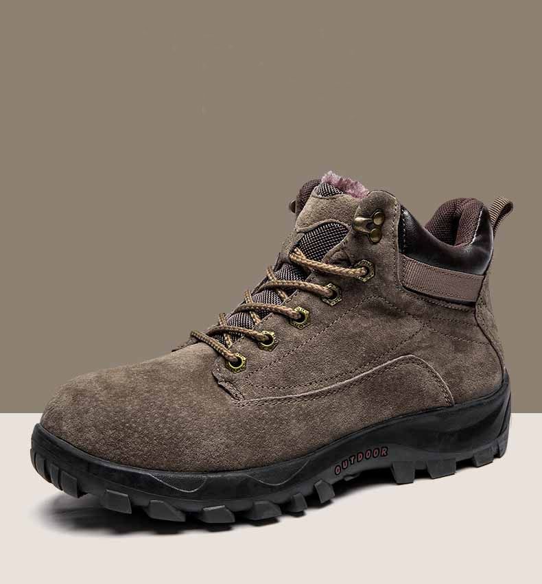 

Hot Sale- mens winter boots men outdoor work shoes cotton fashion boots for man hiking flats and climbing shoes zy852, Brown add cotton
