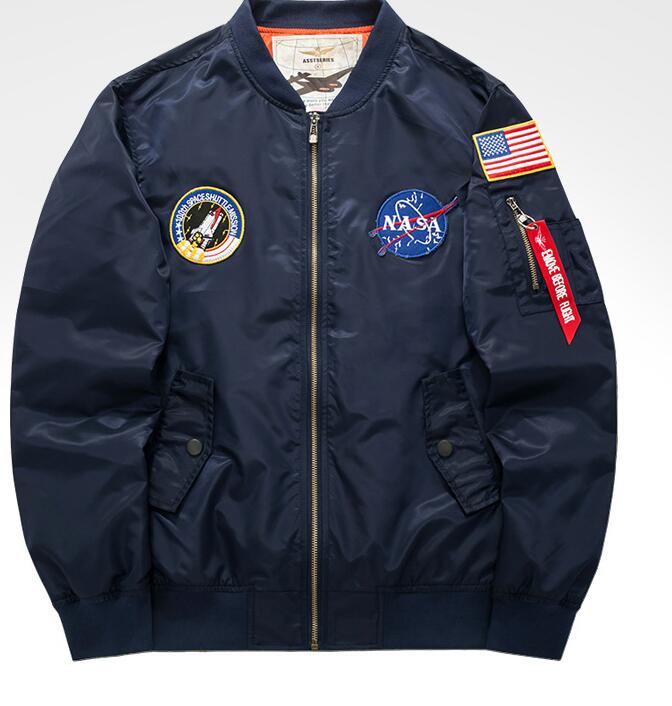 

03 2020 hot sell NASA Jacket Outerwear NASA Flight Pilot Bomber Mens Designer Jackets Men Women Windbreaker Baseball Coat Mens Jacket, 04