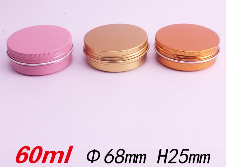 

2 oz 60ml 60g Multi-Colored Round Aluminum Cans Screw Lid Metal Tins Jars Empty Slip Slide Containers SN2026