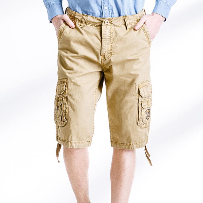 

Breathable Tactical Cargo Men's Pants Outdoors Cotton Multi-Pocket Male Clothes Sports Running Trainning Camping Trousers Shorts, Army green