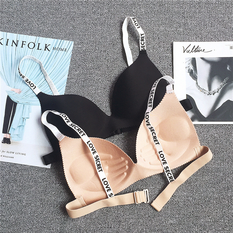 

Sexy Backless Yoga Bra Letter Straps Bralette Push Up Underwear Sweat Breathable Sports Bra Shockproof Padded Athletic Top BH, Black