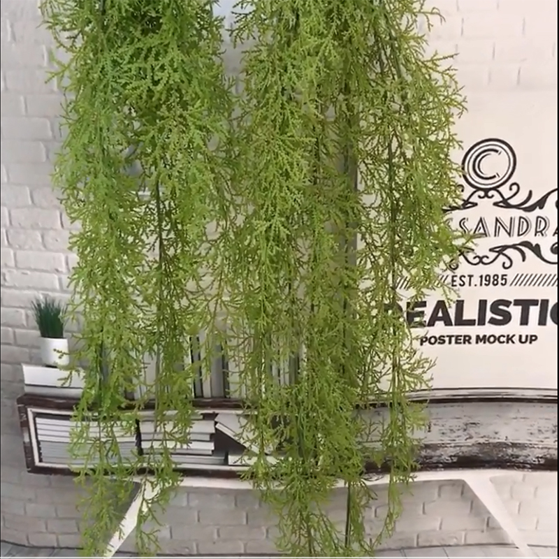 

Artificial Plant Pine Vine Fake Plastic Fern Rattan Home Garden Wall Hanging Decoration Plant, As pic
