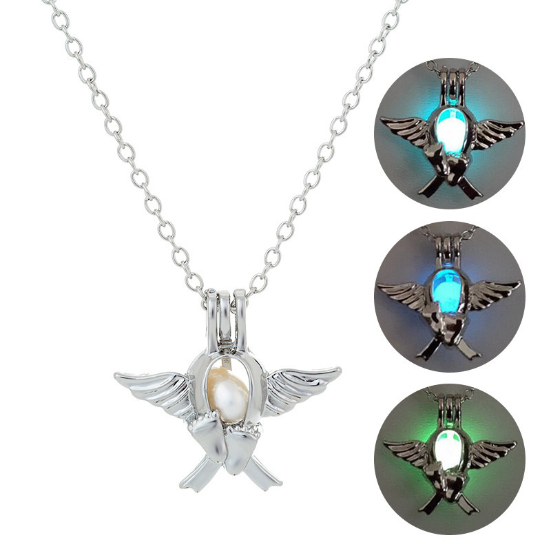 

Ornaments Multicolor Noctilucent Necklace Hollow Out Can Open Cage Pendeloque Cut Diy Ornaments