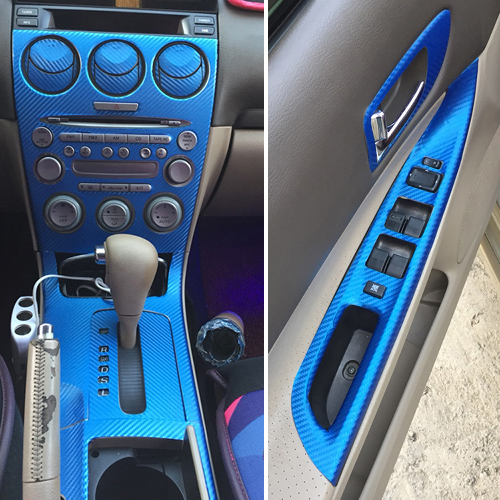 

For Mazda 6 2003-2015 Interior Central Control Panel Door Handle 5D Carbon Fiber Stickers Decals Car styling Accessorie, Rhd-style d