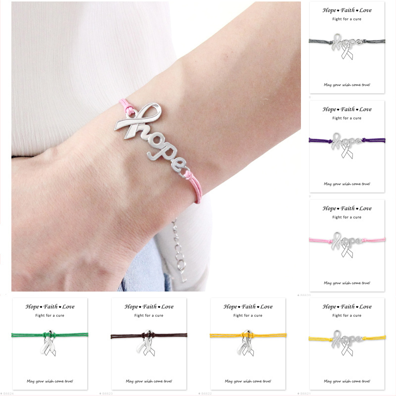 

Make A Silver Hope Faith Love Ribbon Breast Cancer Survivor Awareness Bracelets For Women