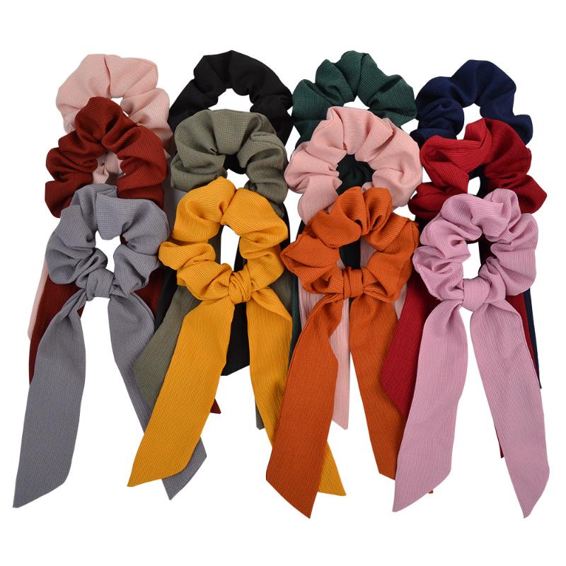 free shipping 100pcs Fashion cotton ear hair scrunchies Elastic Hair Rope for Women Bow Ties Scrunchies Bands s